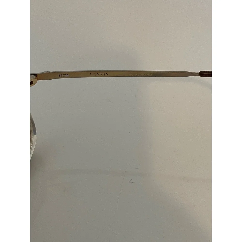 Vintage Lanvin Paris Aviator Eyeglasses Tortoise Gold Frame France 57-16 80's
